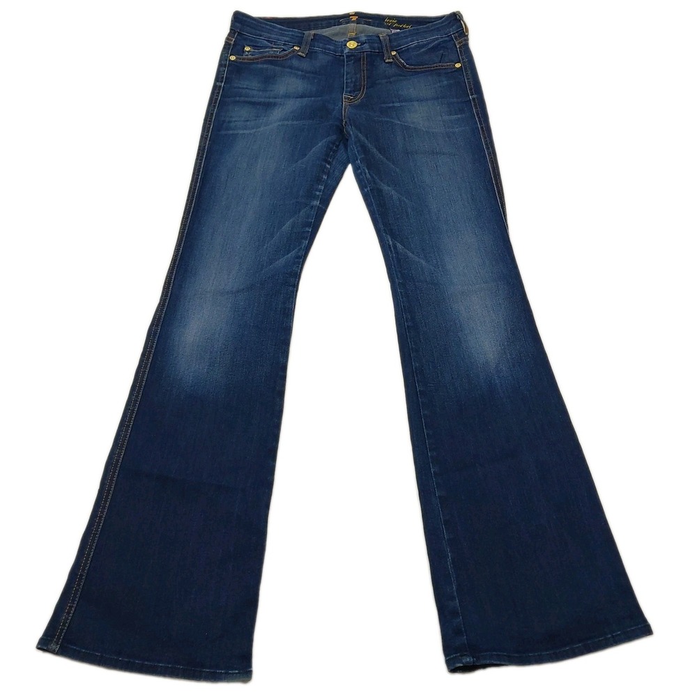 7 For All Mankind Jeans Women 29 Blue Denim The Lexie Petite Bootcut Made USA